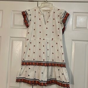 Marie Oliver Abstract Cotton Mini Tiered Dress Size Small. Cotton